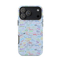 Character Autographs on Blue Resort Ready Cell Phone Tech Case