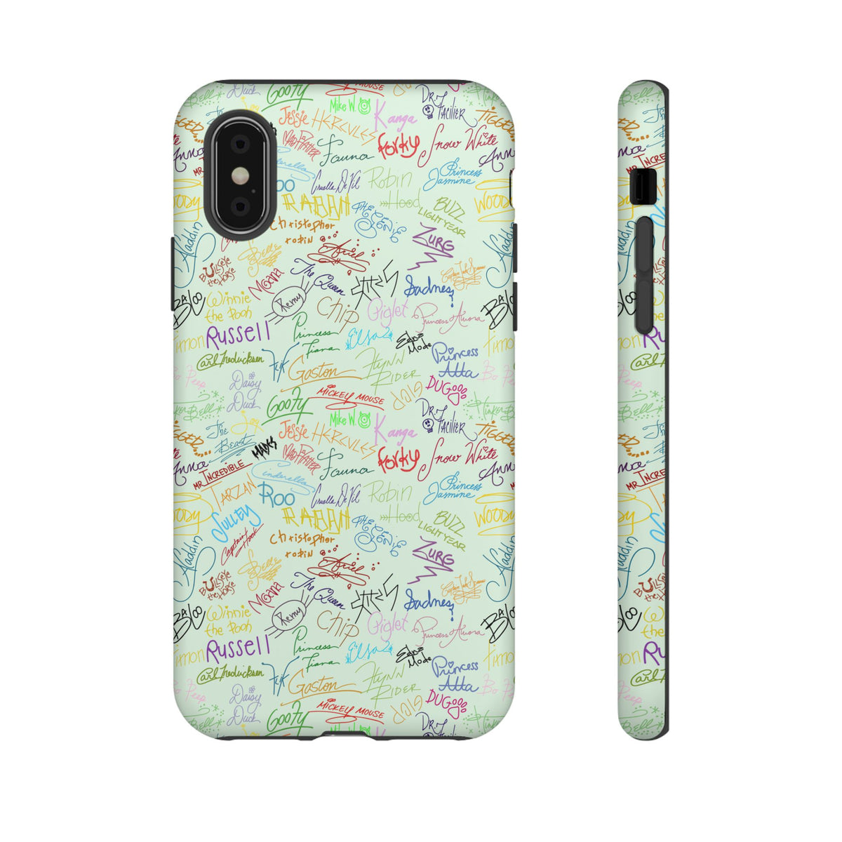 Character Autographs on Green Resort Ready Cell Phone Tech Case