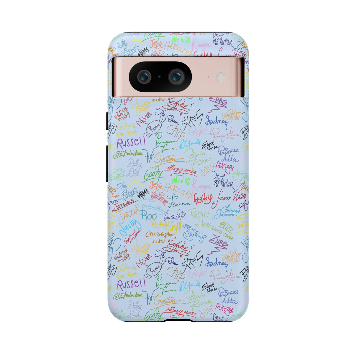 Character Autographs on Blue Resort Ready Cell Phone Tech Case