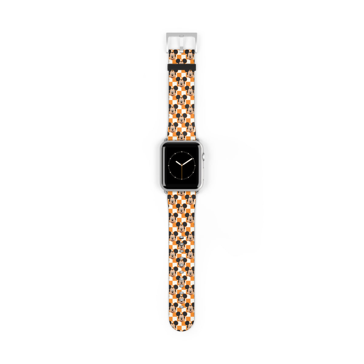 Orange Checkerboard Mickey Whimsical Watch Band - Apple
