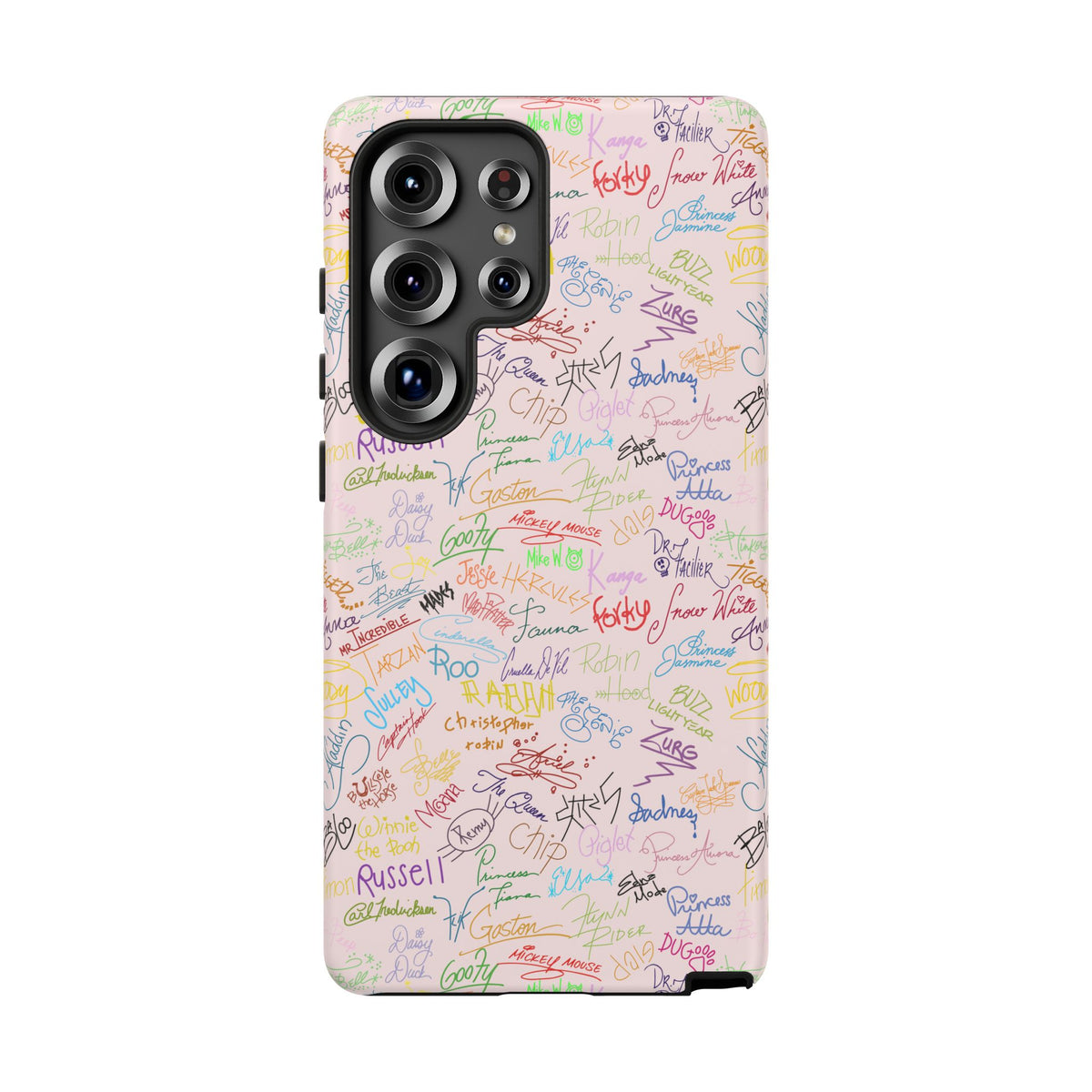 Character Autographs on Pink Resort Ready Cell Phone Tech Case
