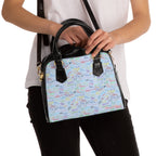 Character Autographs on Blue Shoulder Handbag