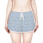 Character Autographs on Blue Relaxed Dolphin Shorts
