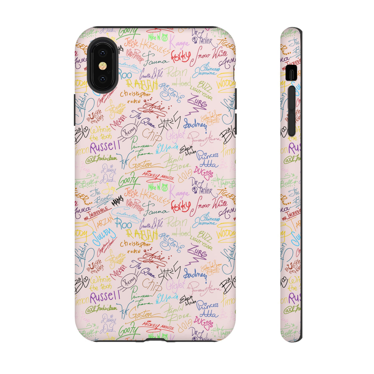 Character Autographs on Pink Resort Ready Cell Phone Tech Case