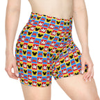 Checkerboard Mickey Hands Bike Shorts