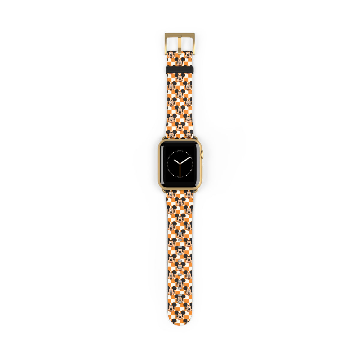 Orange Checkerboard Mickey Whimsical Watch Band - Apple