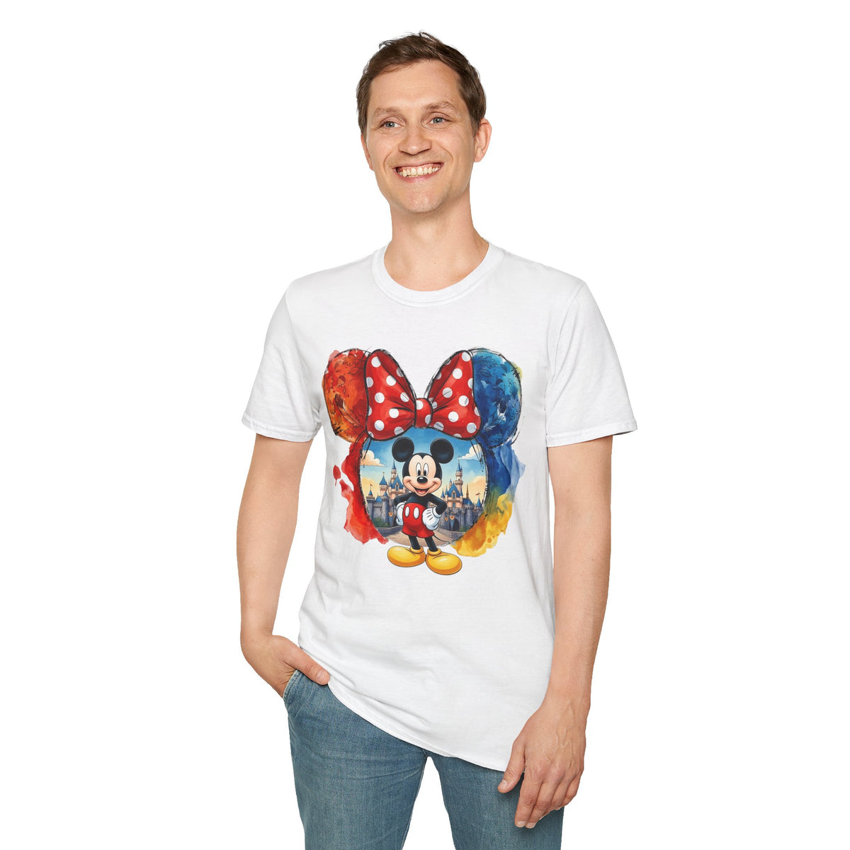 Sensational Six - Mickey's Kingdom of Dreams Watercolor Vignette Unisex Graphic Tee