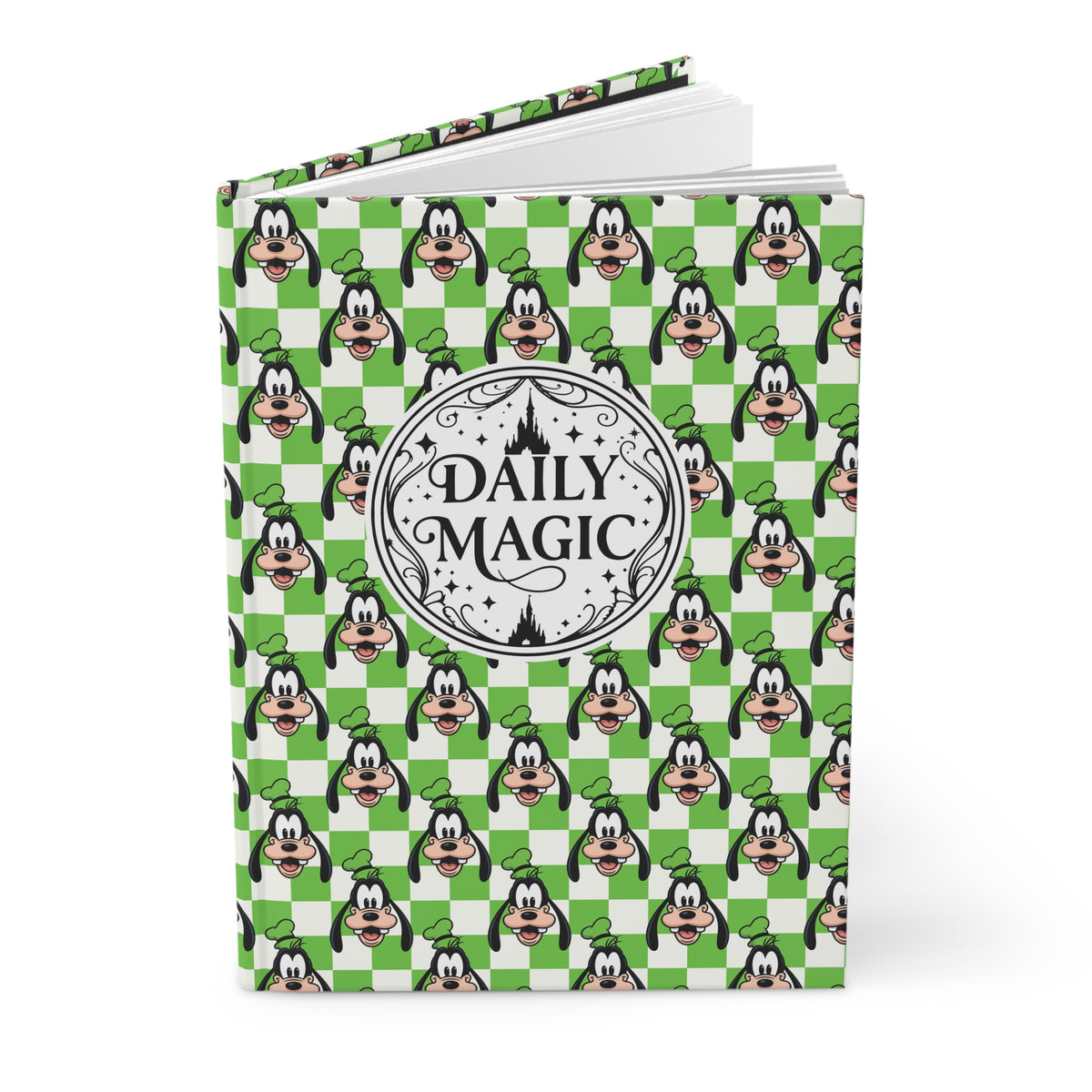 Green Checkerboard Goofy Daily Magic Matte Hardcover Journal