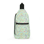 Character Autographs on Green Crossbody Sling Bag