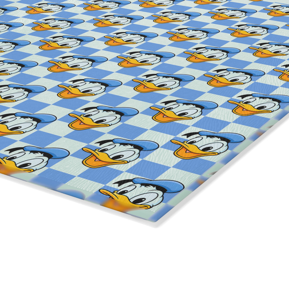 Blue Checkerboard Donald Glass Cutting Board