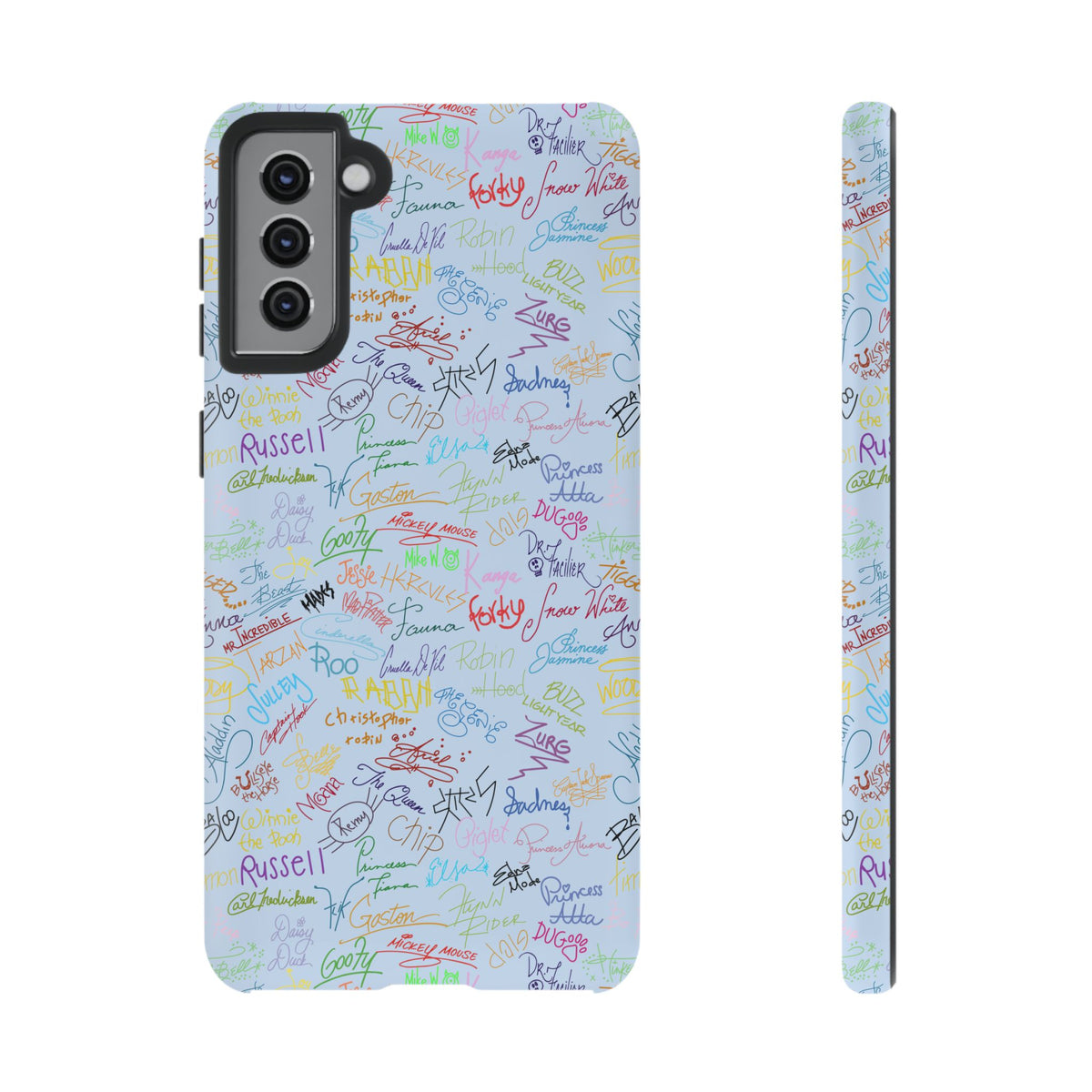Character Autographs on Blue Resort Ready Cell Phone Tech Case
