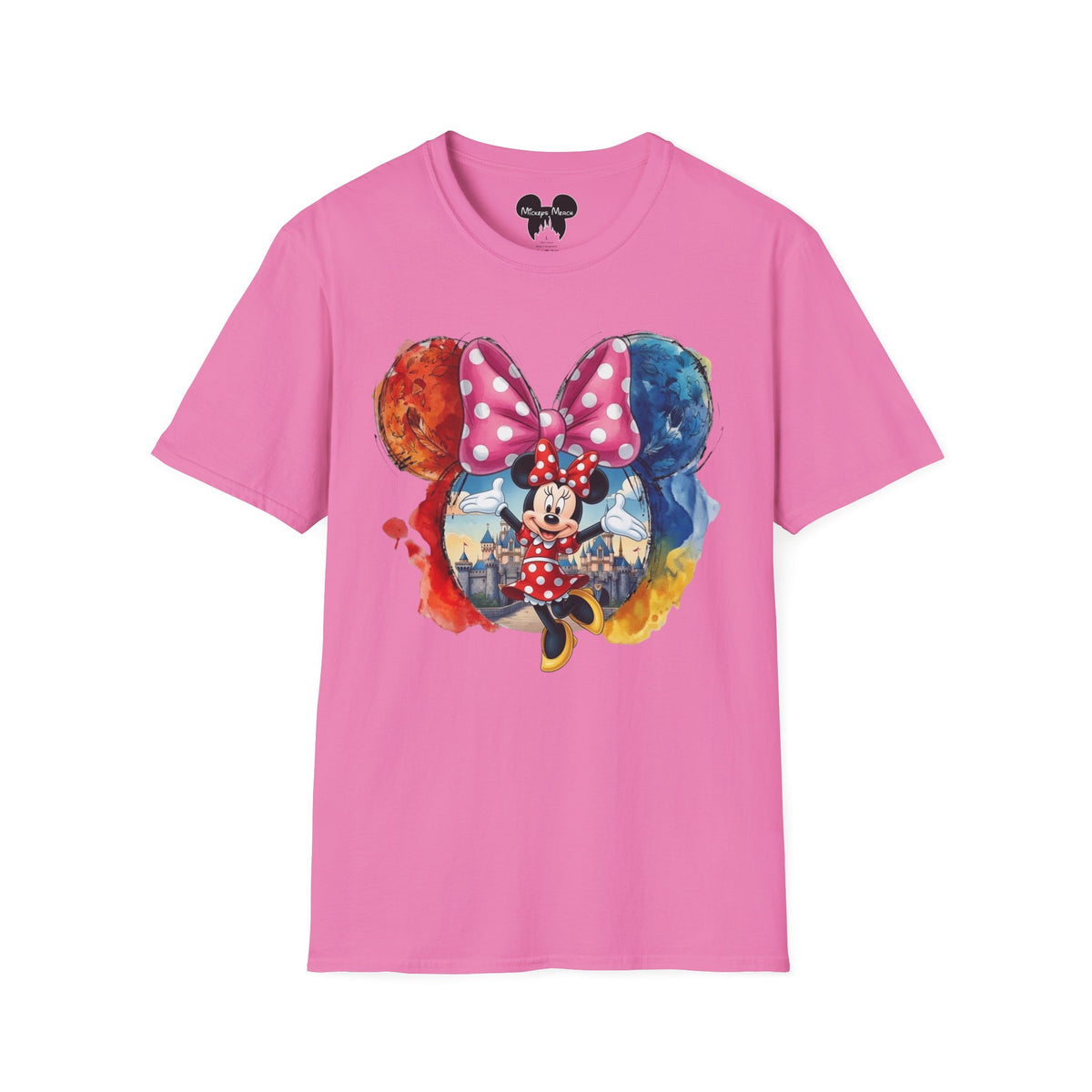 Sensational Six - Minnie's Pink Polka Dot Castle Vignette Unisex Graphic Tee