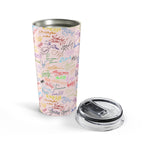 Character Autographs on Pink 20oz Tumbler
