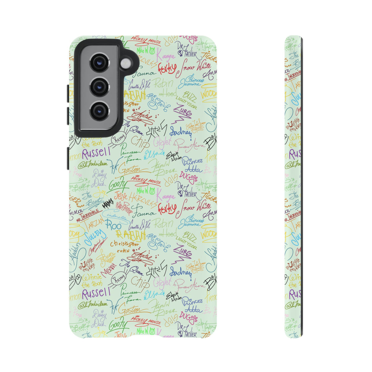 Character Autographs on Green Resort Ready Cell Phone Tech Case