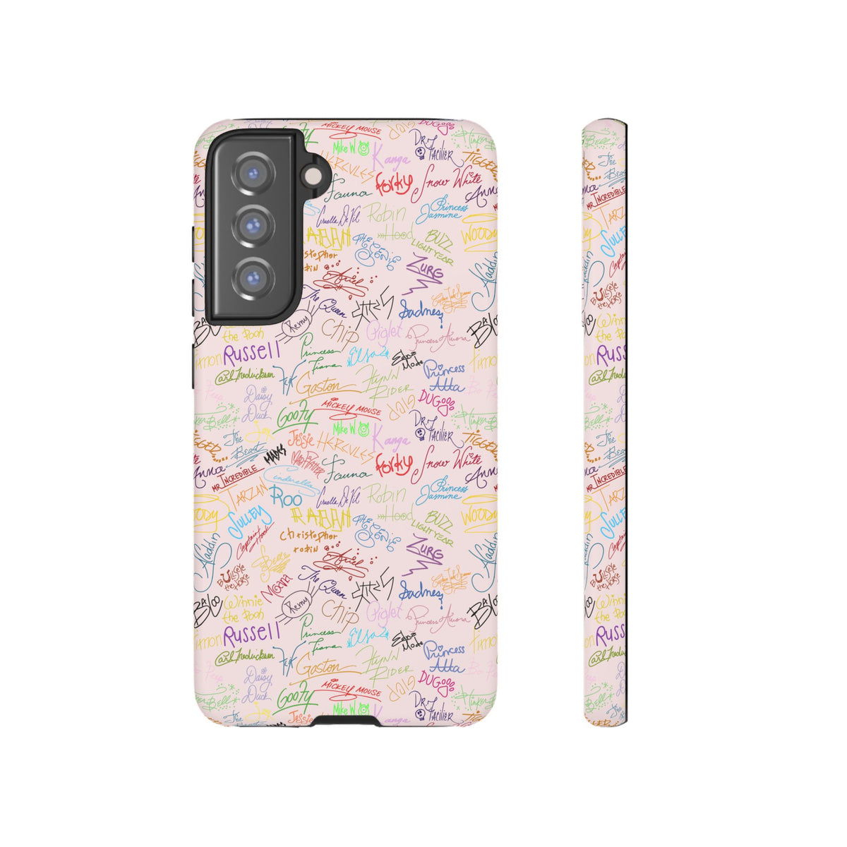 Character Autographs on Pink Resort Ready Cell Phone Tech Case