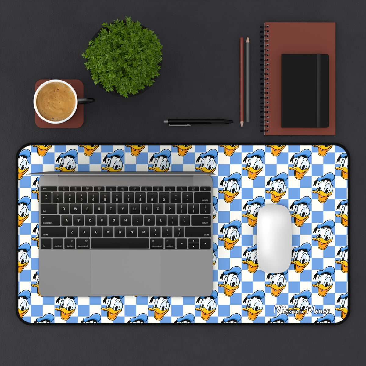 Blue Checkerboard Donald Stateroom Desk Mat
