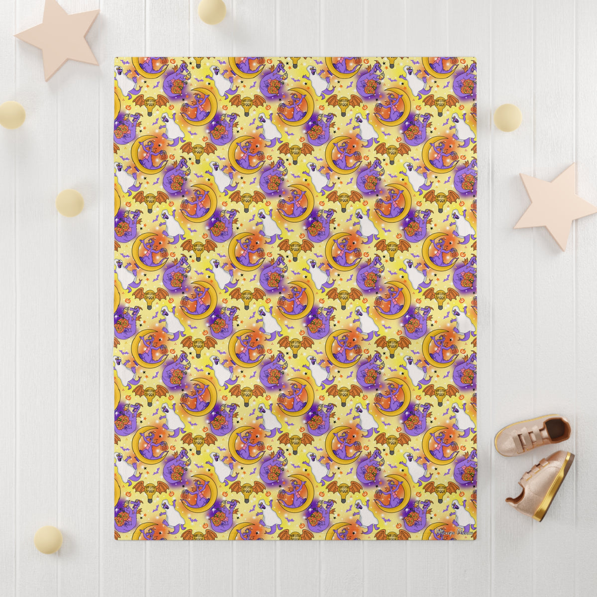 Figment on the Moon Yellow Happily Ever After Baby Blanket