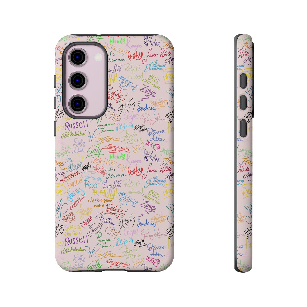 Character Autographs on Pink Resort Ready Cell Phone Tech Case
