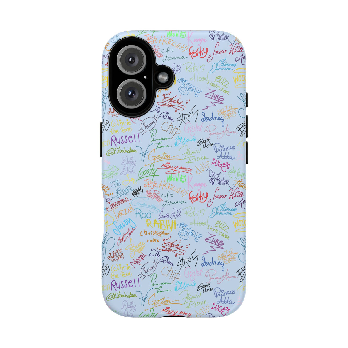 Character Autographs on Blue Resort Ready Cell Phone Tech Case