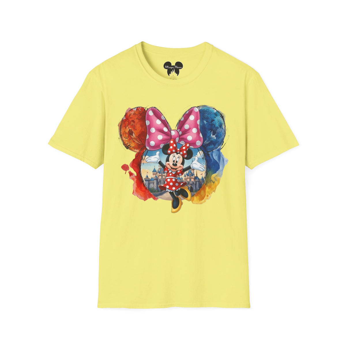 Sensational Six - Minnie's Pink Polka Dot Castle Vignette Unisex Graphic Tee
