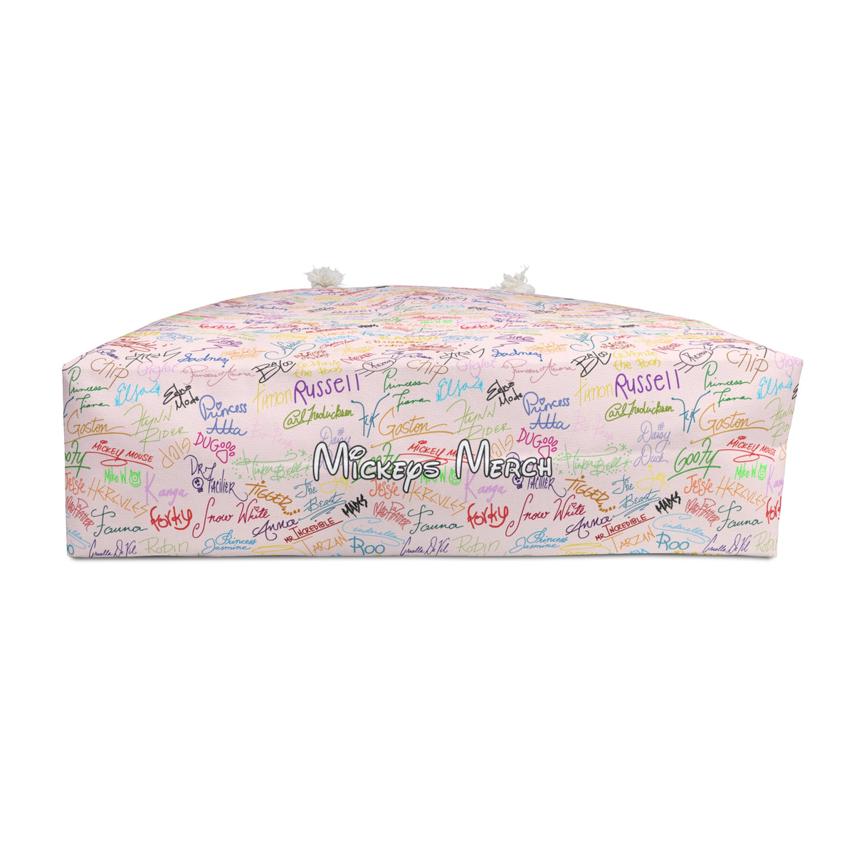 Character Autographs on Pink Weekender Bag
