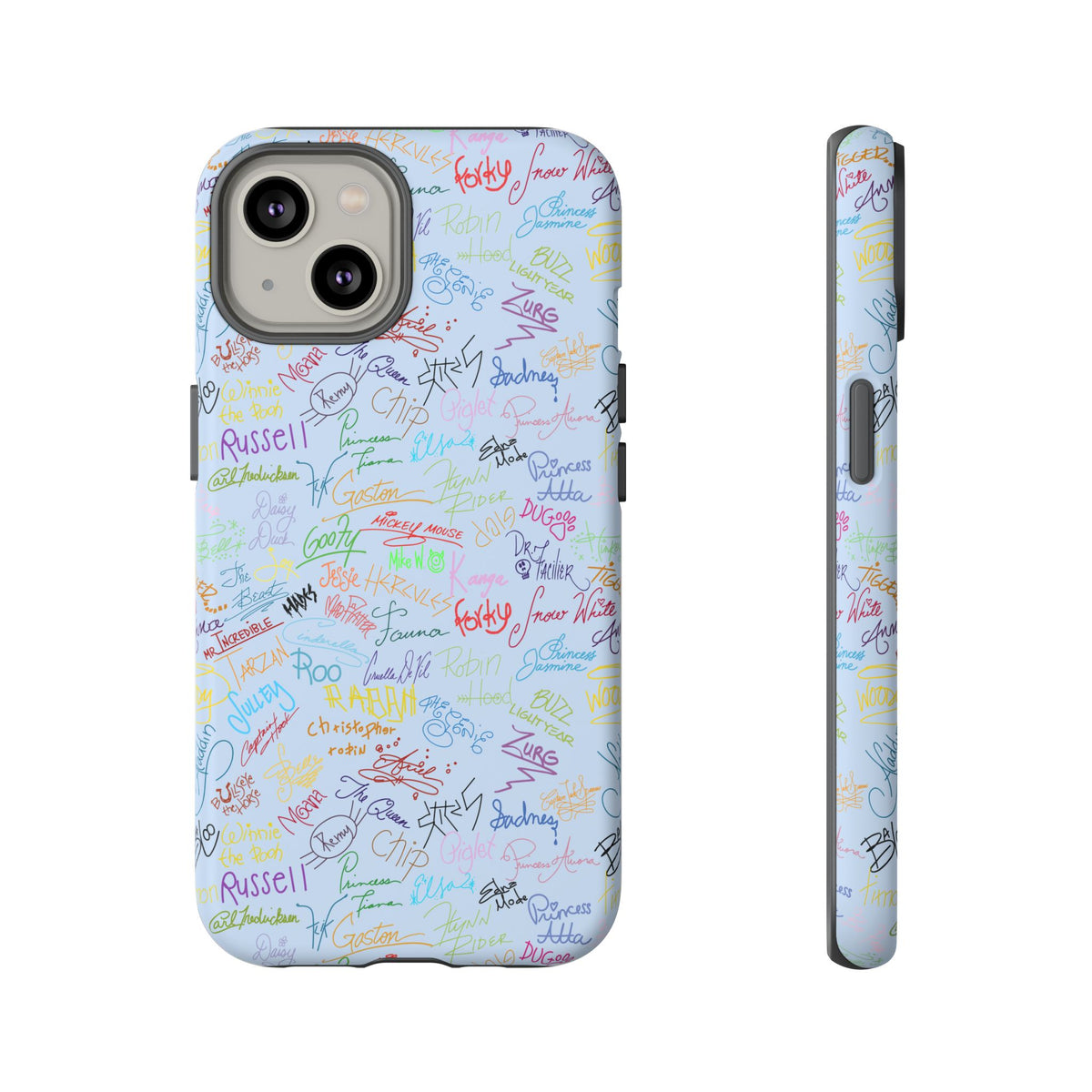 Character Autographs on Blue Resort Ready Cell Phone Tech Case