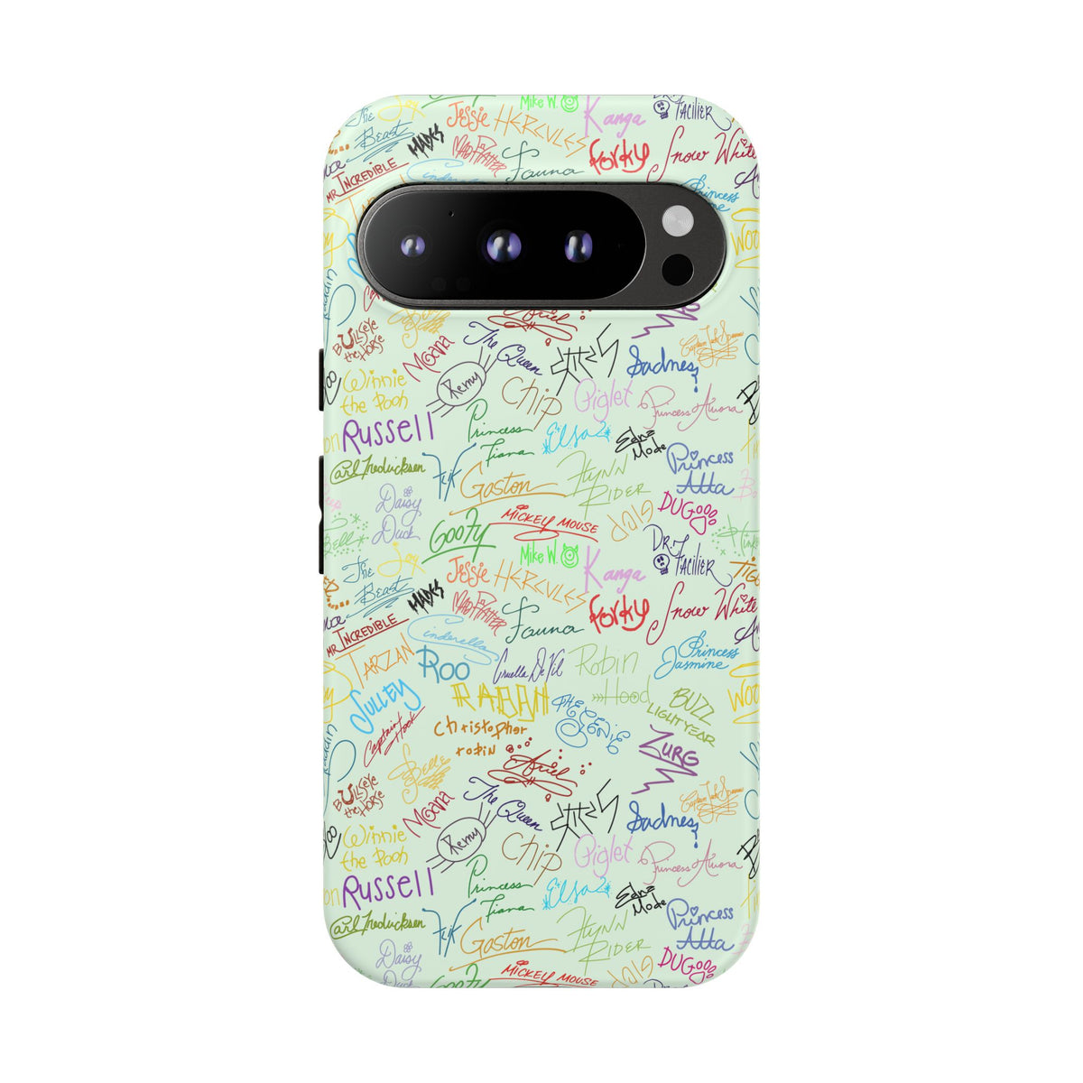 Character Autographs on Green Resort Ready Cell Phone Tech Case