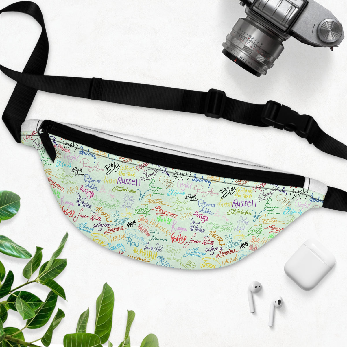Character Autographs on Green Beach Club Fanny Pack