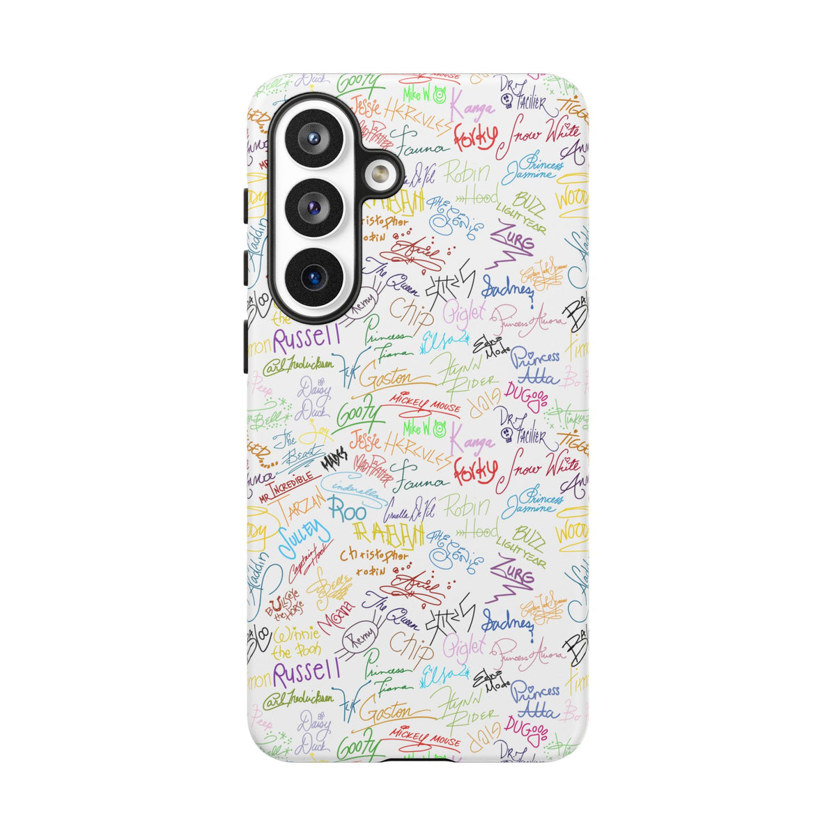 Character Autographs on White Resort Ready Cell Phone Tech Case