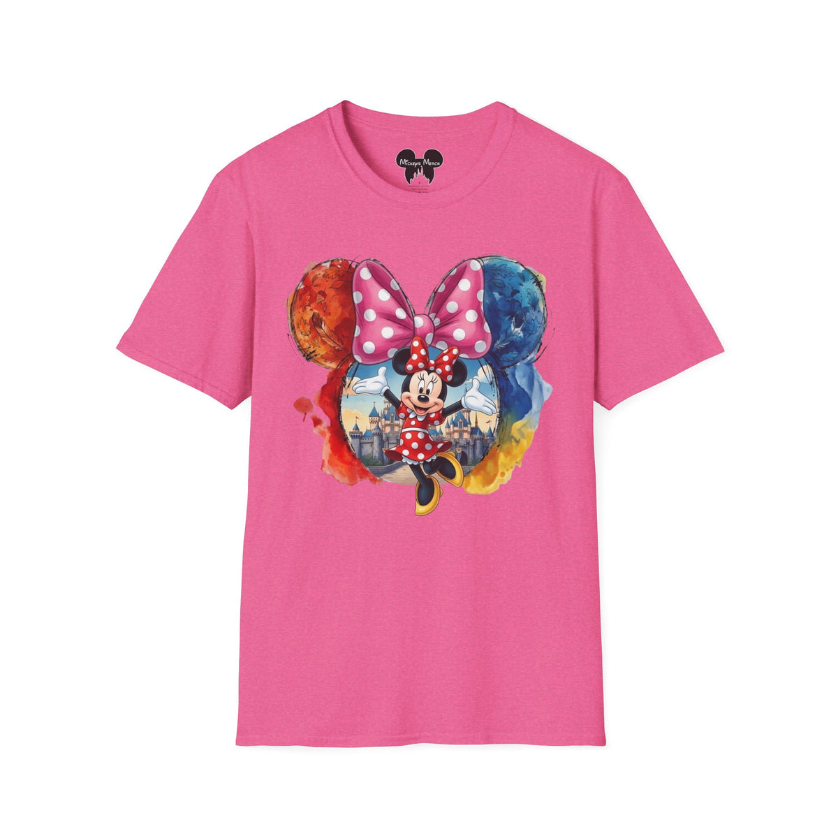 Sensational Six - Minnie's Pink Polka Dot Castle Vignette Unisex Graphic Tee