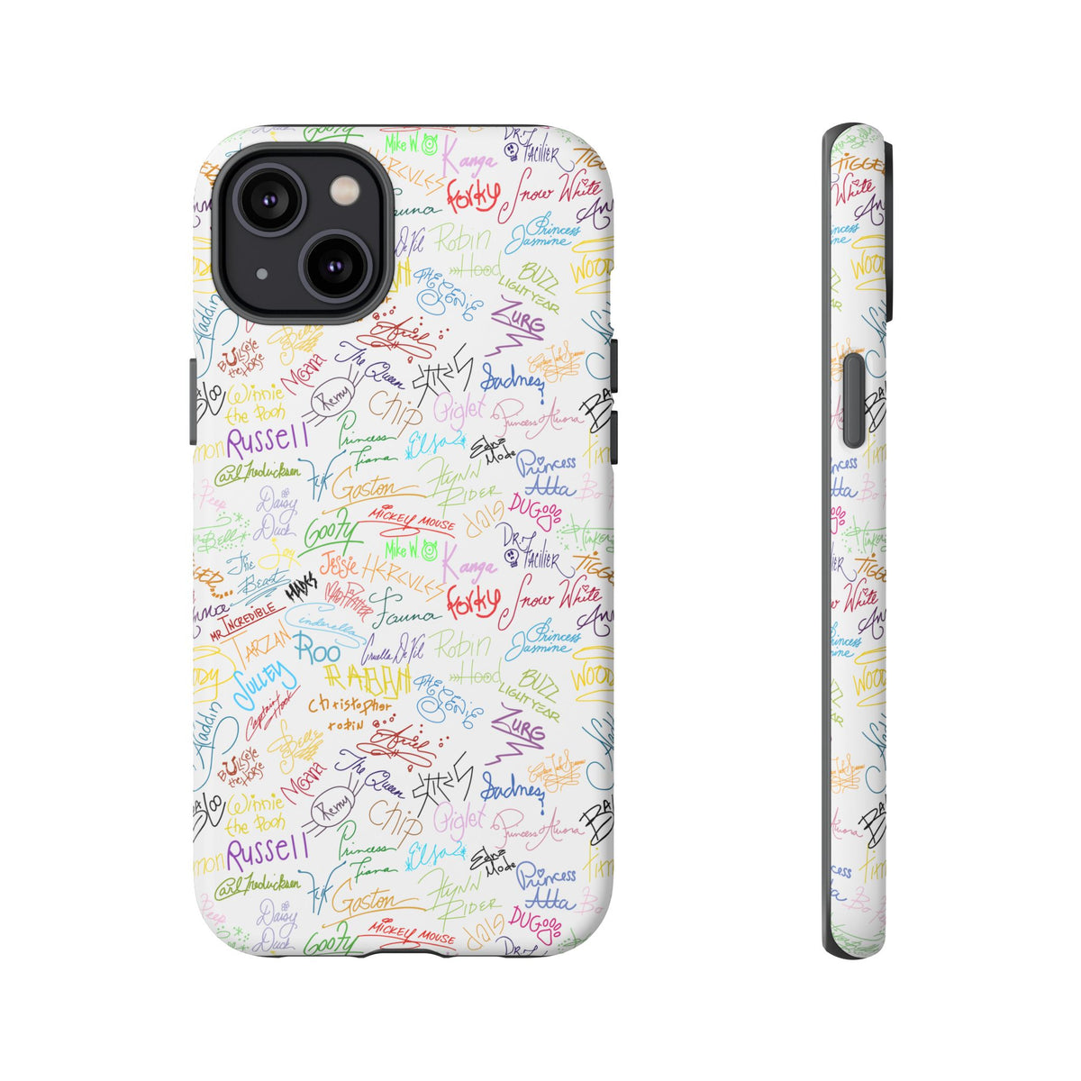 Character Autographs on White Resort Ready Cell Phone Tech Case