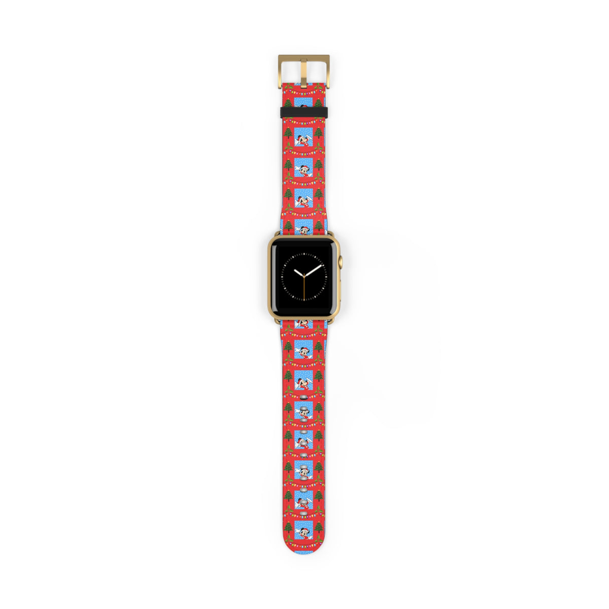 Christmas Snowy Park Holiday Whimsical Watch Band - Apple