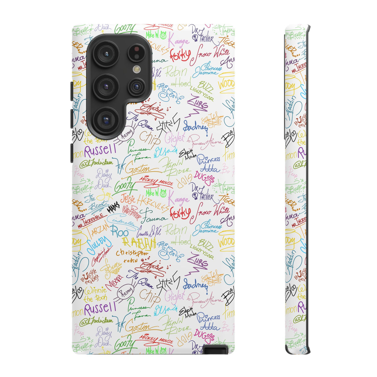 Character Autographs on White Resort Ready Cell Phone Tech Case