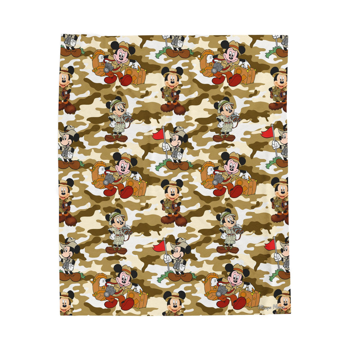 Jungle Camo Mickey Velveteen Plush Blanket