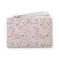 Character Autographs on Pink Convertible Wristlet Clutch