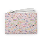 Character Autographs on Pink Convertible Wristlet Clutch