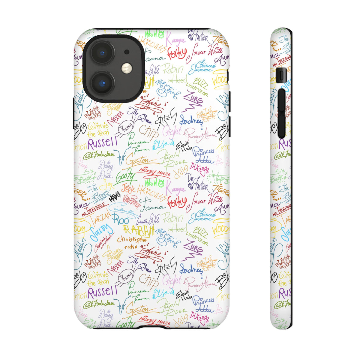 Character Autographs on White Resort Ready Cell Phone Tech Case