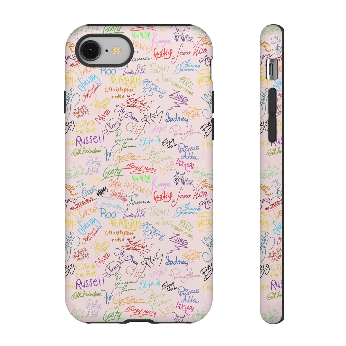 Character Autographs on Pink Resort Ready Cell Phone Tech Case