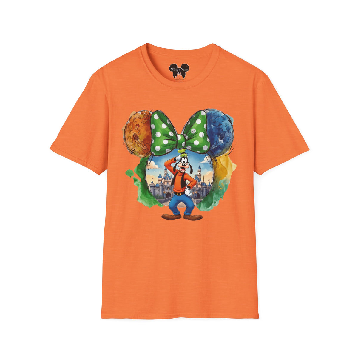 Sensational Six - Goofy's Bright Lime Bow Castle Vignette Unisex Graphic Tee