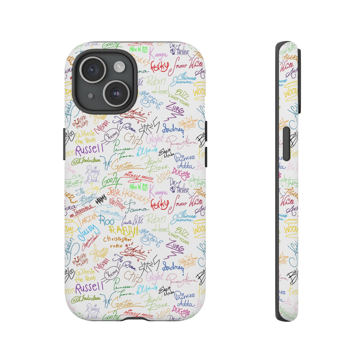 Character Autographs on White Resort Ready Cell Phone Tech Case