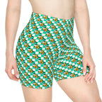Teal Checkerboard Pluto Bike Shorts