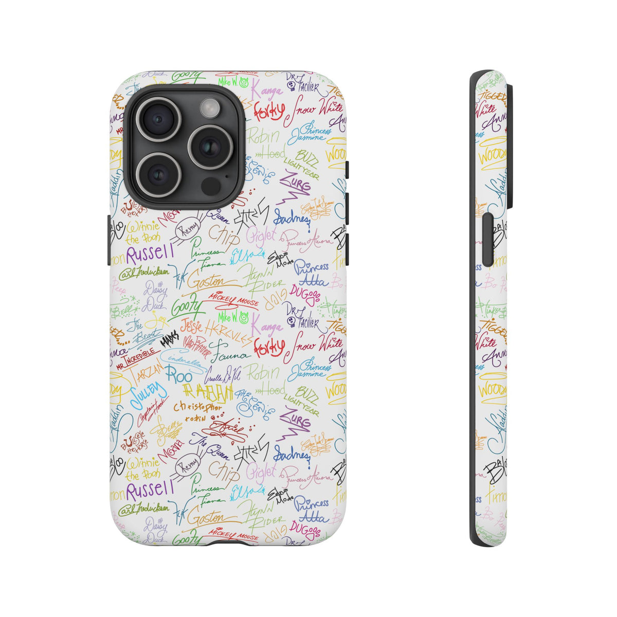 Character Autographs on White Resort Ready Cell Phone Tech Case
