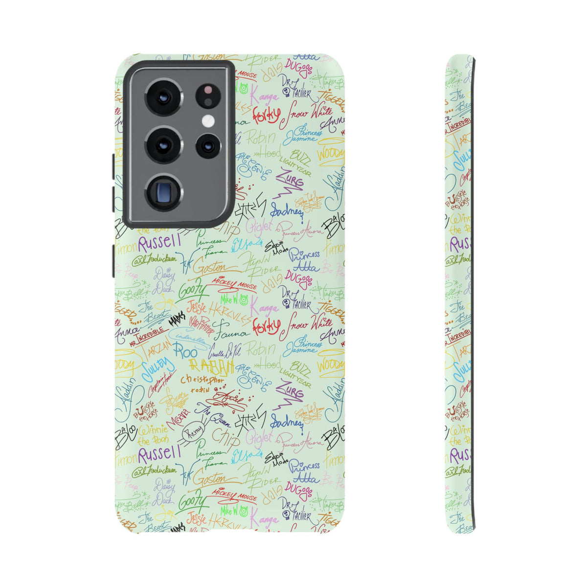 Character Autographs on Green Resort Ready Cell Phone Tech Case