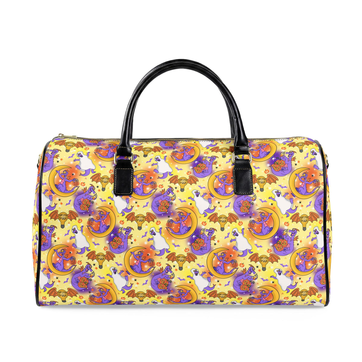 Figment on the Moon Yellow PU Leather Travel Bag