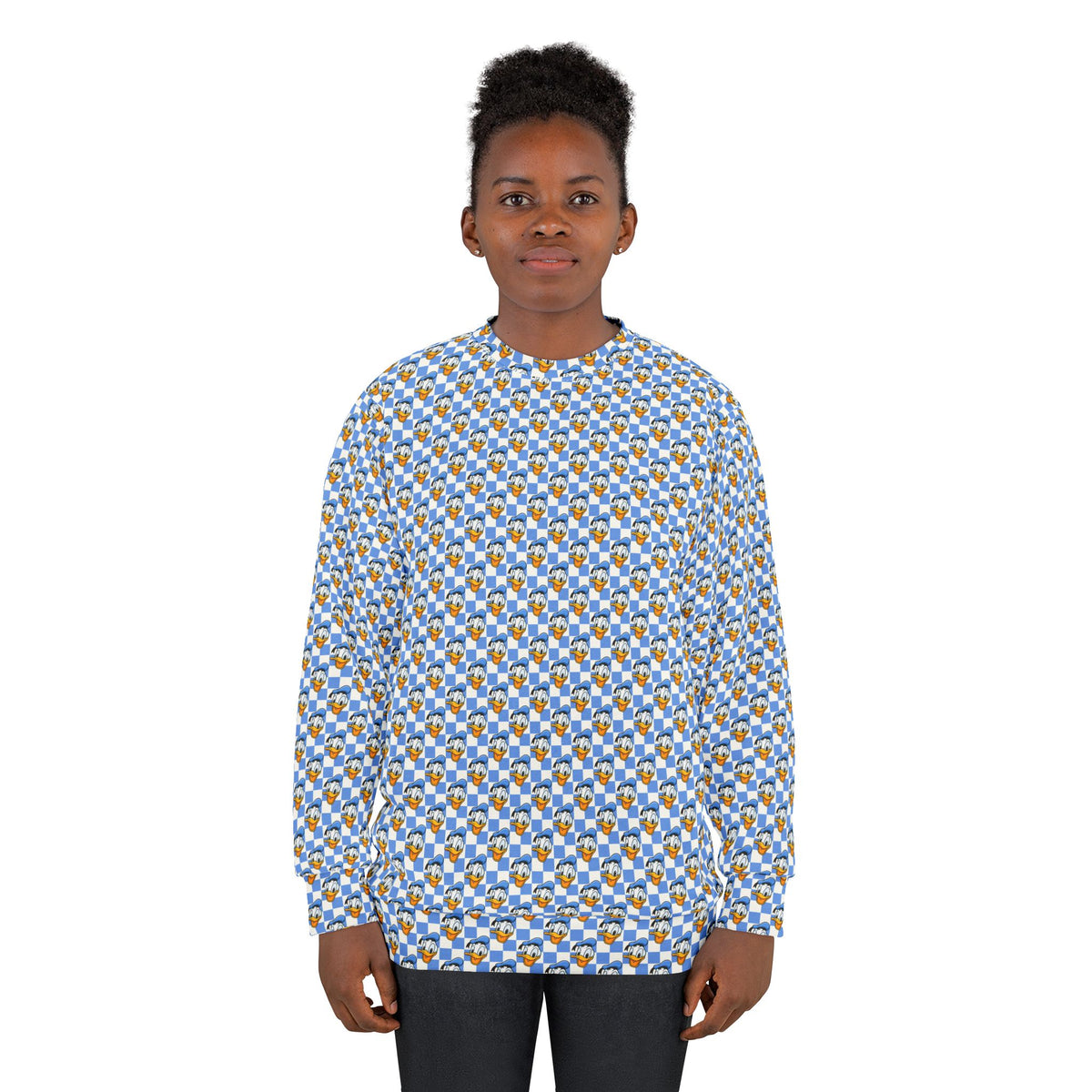 Blue Checkerboard Donald Unisex Crewneck Sweatshirt
