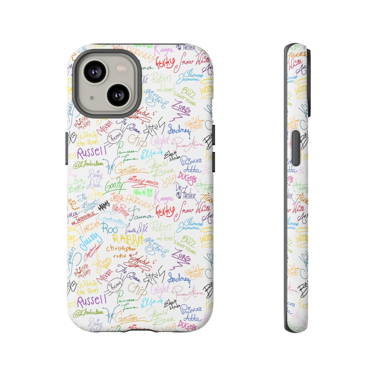 Character Autographs on White Resort Ready Cell Phone Tech Case