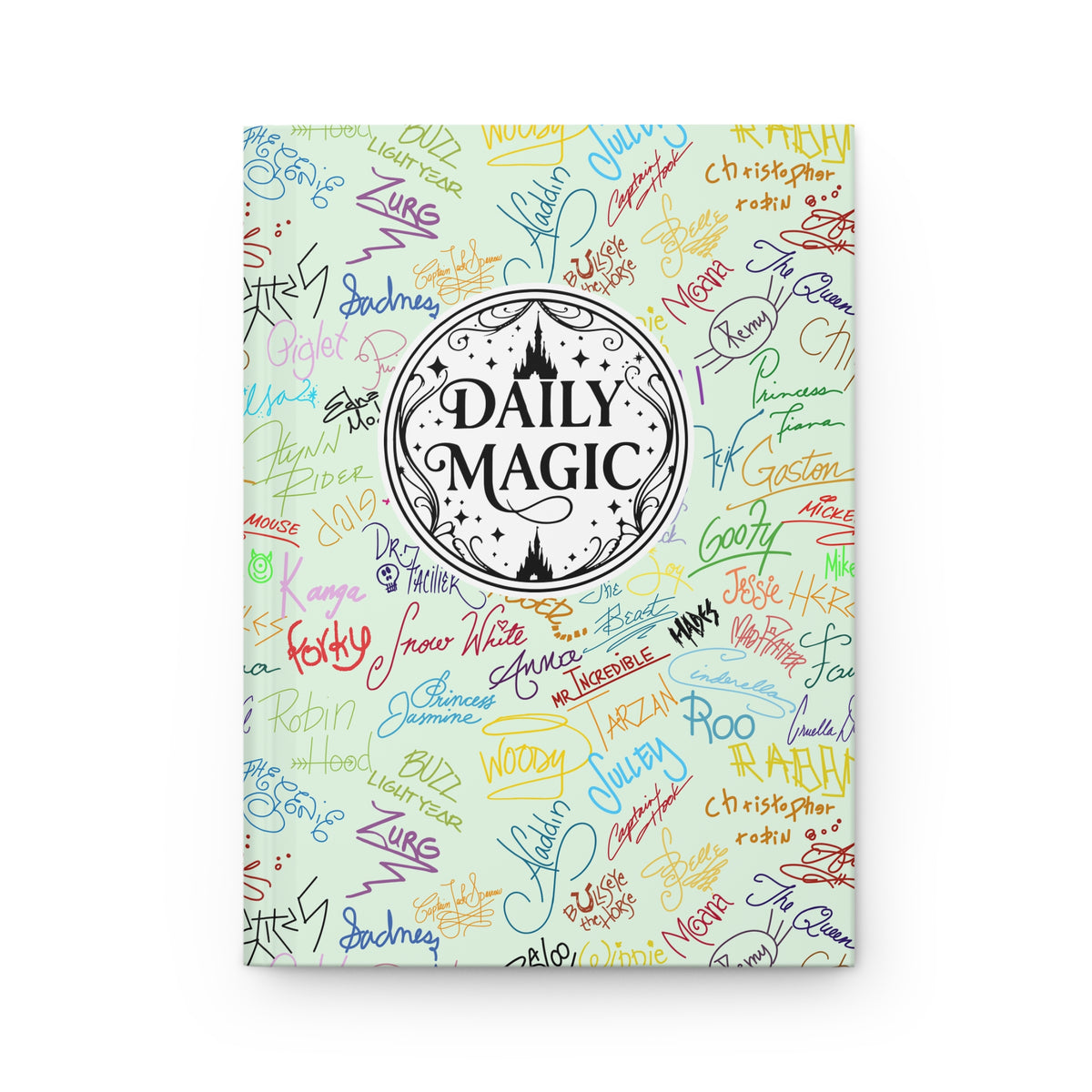 Character Autographs on Green Daily Magic Matte Hardcover Journal