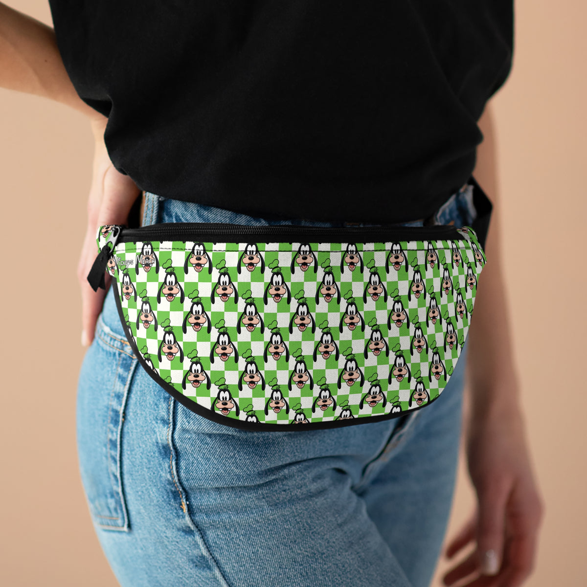 Green Checkerboard Goofy Beach Club Fanny Pack