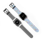 Character Autographs on Blue Whimsical Watch Band - Apple