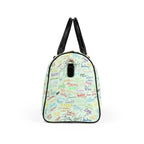 Character Autographs on Green PU Leather Travel Bag